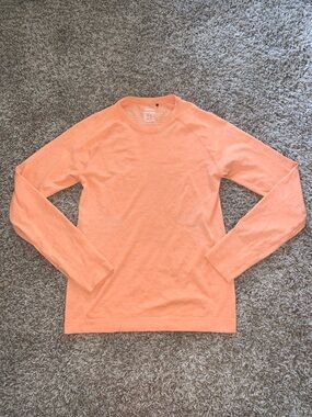 EUC Craft Women’s Long Sleeve Peach Crewneck Fitted Breathable Running Shirt